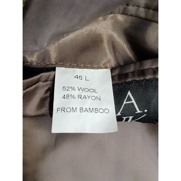 Jos A Bank Mens Sz 46L Gray Wool/Rayon Sport Coat Blazer Jacket Brown - Picture 7 of 9